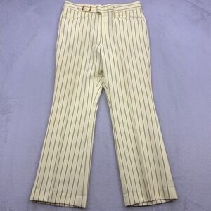 Farah Pants Mens 36x30 Yellow Pin Striped True Vintage 70s Disco Flared Slacks